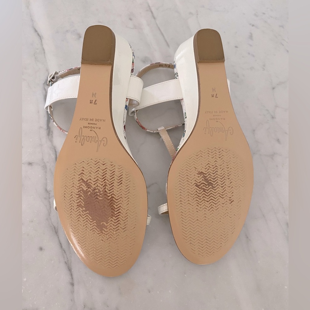 AMALFI by Rangoni Sandals White Floral Pattern Leather Made in Italy - Picture 8 of 8